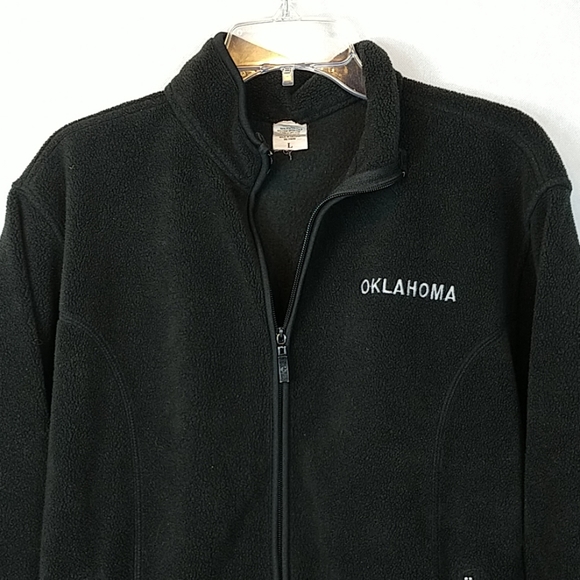 Oklahoma black fleece jacket large - Picture 2 of 5